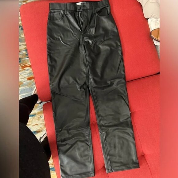 Abercrombie vegan leather straight leg pants Size 29 - Picture 5 of 5